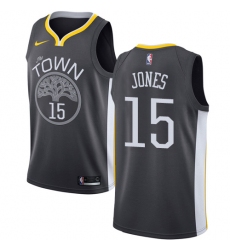 Men's Nike Golden State Warriors #15 Damian Jones Swingman Black Alternate NBA Jersey - Statement Edition