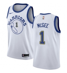 Women's Nike Golden State Warriors #1 JaVale McGee Authentic White Hardwood Classics NBA Jersey