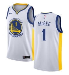 Women's Nike Golden State Warriors #1 JaVale McGee Authentic White Home NBA Jersey - Association Edition