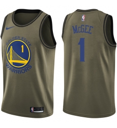 Youth Nike Golden State Warriors #1 JaVale McGee Swingman Green Salute to Service NBA Jersey