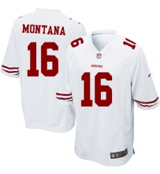 Men's Nike San Francisco 49ers #16 Joe Montana Game White NFL Jersey