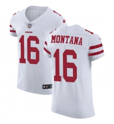 Men's Nike San Francisco 49ers #16 Joe Montana White Vapor Untouchable Elite Player NFL Jersey