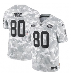 Men's San Francisco 49ers #80 Jerry Rice 2024 Arctic Camo Salute To Service Limited Stitched Football Jersey