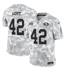 Men's San Francisco 49ers #42 Ronnie Lott 2024 F.U.S.E Arctic Camo Salute To Service Limited Stitched Football Jersey