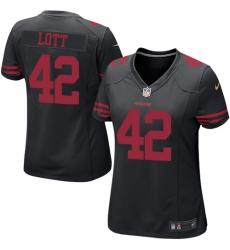 Women's Nike San Francisco 49ers #42 Ronnie Lott Game Black NFL Jersey