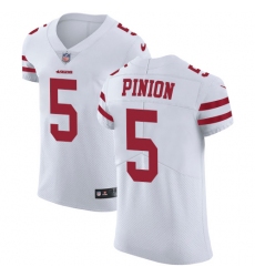 Men's Nike San Francisco 49ers #5 Bradley Pinion White Vapor Untouchable Elite Player NFL Jersey