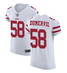 Men's Nike San Francisco 49ers #58 Elvis Dumervil White Vapor Untouchable Elite Player NFL Jersey