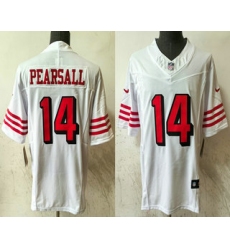 Men's San Francisco 49ers #14 Ricky Pearsall White FUSE Vapor Limited Throwback Stitched Jersey