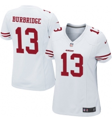 Women's Nike San Francisco 49ers #13 Aaron Burbridge Game White NFL Jersey