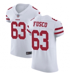 Men's Nike San Francisco 49ers #63 Brandon Fusco White Vapor Untouchable Elite Player NFL Jersey