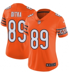 Women's Nike Chicago Bears #89 Mike Ditka Limited Orange Rush Vapor Untouchable NFL Jersey