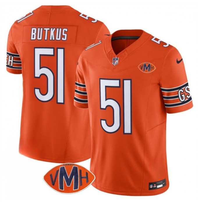 Men's Chicago Bears #51 Dick Butkus Orange 2025 F.U.S.E. With VMH Vapor Untouchable Limited Football Stitched Jersey