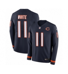 Men's Nike Chicago Bears #11 Kevin White Limited Navy Blue Therma Long Sleeve NFL Jersey