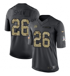 Men's Nike Cincinnati Bengals #26 Josh Shaw Limited Black 2016 Salute to Service NFL Jersey