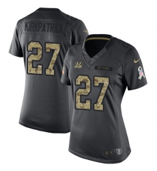 Women's Nike Cincinnati Bengals #27 Dre Kirkpatrick Limited Black 2016 Salute to Service NFL Jersey