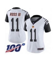 Women's Cincinnati Bengals #11 John Ross Limited White Rush Vapor Untouchable 100th Season Football Jersey