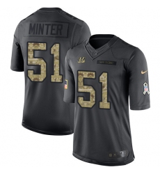 Men's Nike Cincinnati Bengals #51 Kevin Minter Limited Black 2016 Salute to Service NFL Jersey
