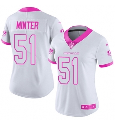 Women's Nike Cincinnati Bengals #51 Kevin Minter Limited White/Pink Rush Fashion NFL Jersey
