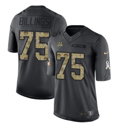 Youth Nike Cincinnati Bengals #75 Andrew Billings Limited Black 2016 Salute to Service NFL Jersey