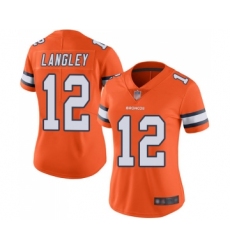 Women's Denver Broncos #12 Brendan Langley Limited Orange Rush Vapor Untouchable Football Jersey