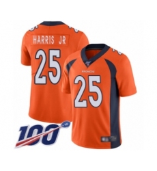 Men's Denver Broncos #25 Chris Harris Jr Orange Team Color Vapor Untouchable Limited Player 100th Season Football Jersey