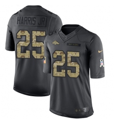 Youth Nike Denver Broncos #25 Chris Harris Jr Limited Black 2016 Salute to Service NFL Jersey