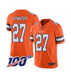 Men's Denver Broncos #27 Steve Atwater Limited Orange Rush Vapor Untouchable 100th Season Football Jersey