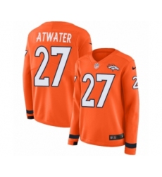Women's Nike Denver Broncos #27 Steve Atwater Limited Orange Therma Long Sleeve NFL Jersey