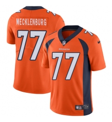Youth Nike Denver Broncos #77 Karl Mecklenburg Orange Team Color Vapor Untouchable Limited Player NFL Jersey