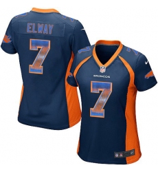 Women's Nike Denver Broncos #7 John Elway Limited Navy Blue Strobe NFL Jersey