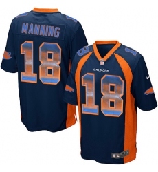Men's Nike Denver Broncos #18 Peyton Manning Limited Navy Blue Strobe NFL Jersey