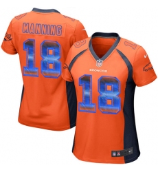 Women's Nike Denver Broncos #18 Peyton Manning Limited Orange Strobe NFL Jersey