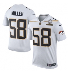 Men's Nike Denver Broncos #58 Von Miller Elite White Team Rice 2016 Pro Bowl NFL Jersey