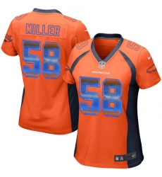 Women's Nike Denver Broncos #58 Von Miller Limited Orange Strobe NFL Jersey