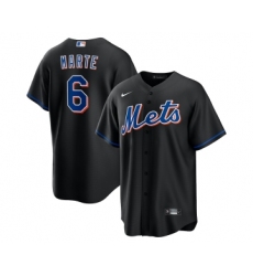 Men's New York Mets #6 Starling Marte Black Stitched Cool Base Nike Jersey