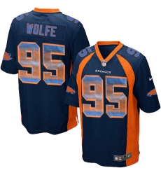 Youth Nike Denver Broncos #95 Derek Wolfe Limited Navy Blue Strobe NFL Jersey