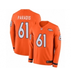 Youth Nike Denver Broncos #61 Matt Paradis Limited Orange Therma Long Sleeve NFL Jersey