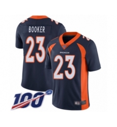 Men's Denver Broncos #23 Devontae Booker Navy Blue Alternate Vapor Untouchable Limited Player 100th Season Football Jersey