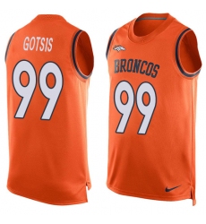 Men's Nike Denver Broncos #99 Adam Gotsis Limited Orange Player Name & Number Tank Top NFL Jersey