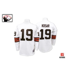 Mitchell And Ness Cleveland Browns #19 Bernie Kosar White Authentic Throwback NFL Jersey