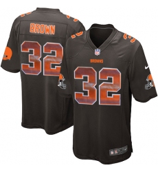 Youth Nike Cleveland Browns #32 Jim Brown Limited Brown Strobe NFL Jersey