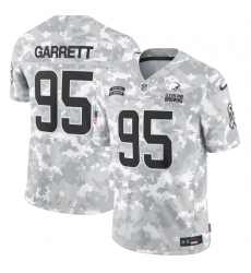 Men's Cleveland Browns #95 Myles Garrett 2024 Arctic Camo Salute To Service Limited Stitched Football Jersey