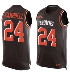 Men's Nike Cleveland Browns #24 Ibraheim Campbell Limited Brown Player Name & Number Tank Top NFL Jersey