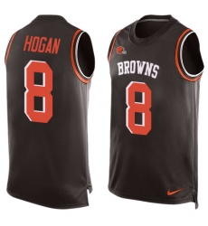 Men's Nike Cleveland Browns #8 Kevin Hogan Limited Brown Player Name & Number Tank Top NFL Jersey