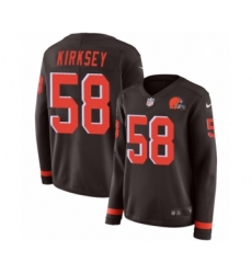 Women's Nike Cleveland Browns #58 Christian Kirksey Limited Brown Therma Long Sleeve NFL Jersey