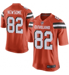 Men's Nike Cleveland Browns #82 Ozzie Newsome Game Orange Alternate NFL Jersey