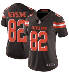 Women's Nike Cleveland Browns #82 Ozzie Newsome Elite Brown Team Color NFL Jersey