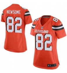 Women's Nike Cleveland Browns #82 Ozzie Newsome Game Orange Alternate NFL Jersey