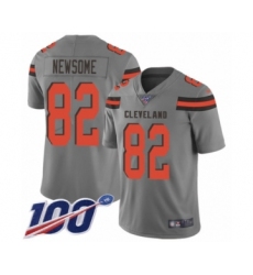 Youth Cleveland Browns #82 Ozzie Newsome Limited Gray Inverted Legend 100th Season Football Jersey