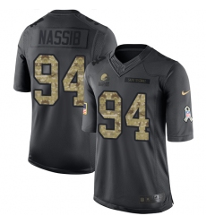 Men's Nike Cleveland Browns #94 Carl Nassib Limited Black 2016 Salute to Service NFL Jersey
